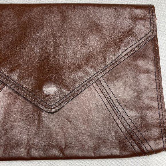 Leather Clutch Envelope Purse Vintage Brazilian - Picture 3 of 12